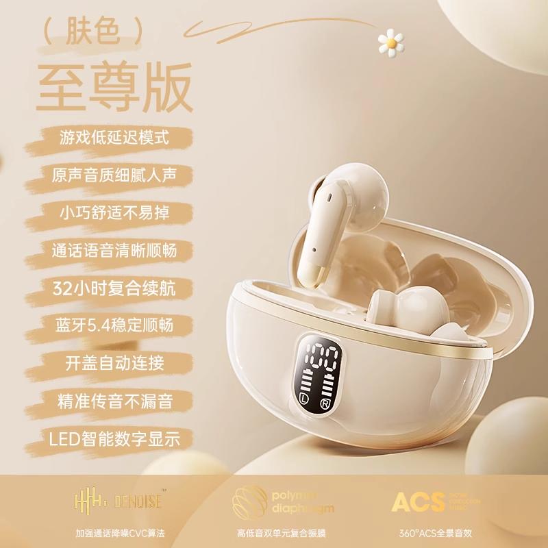 无线蓝牙耳机2025新款官方正品超长续航大电量降噪入耳式久戴不痛